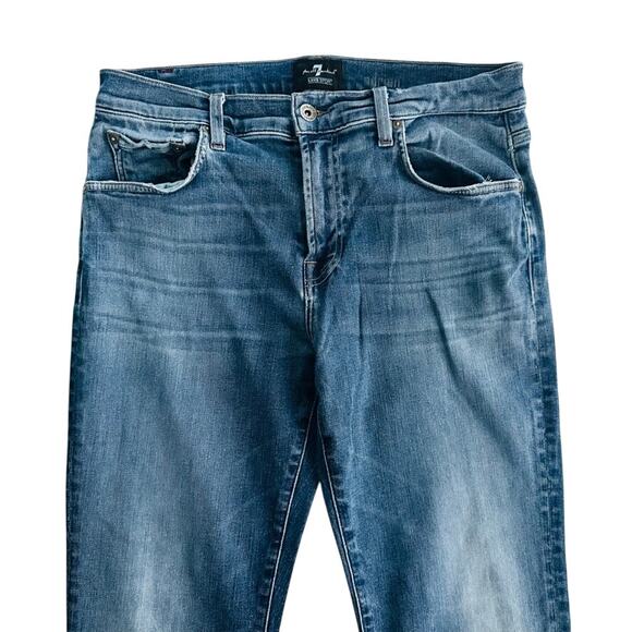 7FAMK Mens Luxe Sport Adrien Straight Fit Jeans Size 33 Medium Blue - Picture 4 of 10